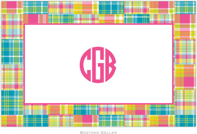 Boatman Geller - Personalized Placemats (Madras Patch Bright - Disposable)