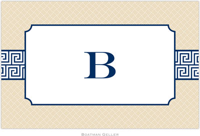 Boatman Geller - Personalized Placemats (Greek Key Band Navy - Disposable)