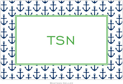 Boatman Geller - Personalized Placemats (Anchors Navy - Laminated)