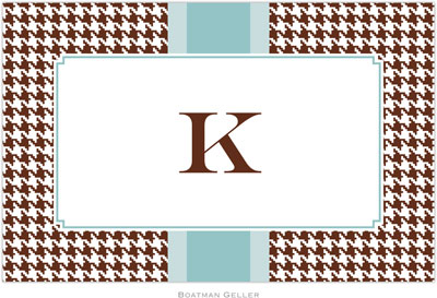 Boatman Geller - Personalized Placemats (Alex Houndstooth Chocolate - Disposable)