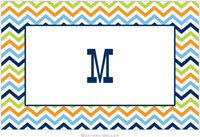 Boatman Geller - Personalized Placemats (Chevron Blue Orange & Lime - Disposable)