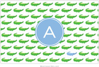 Boatman Geller - Personalized Placemats (Alligator Repeat Blue Preset - Disposable)