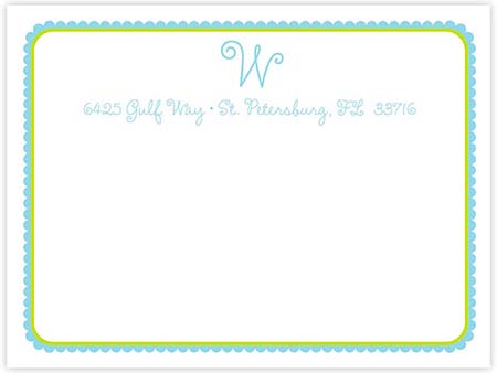 Shipping Labels by Stacy Claire Boyd - Blue Round Ruffled Border