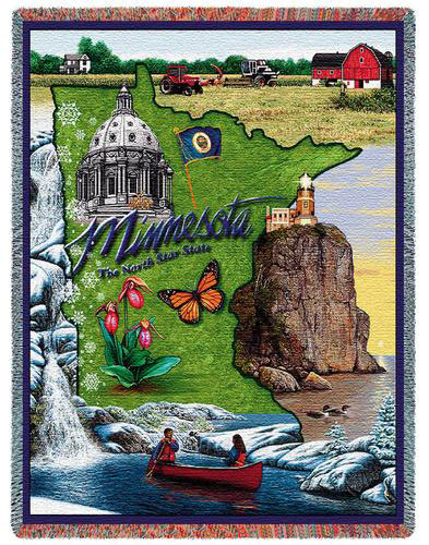 State Tapestry Throws - Minnesota: More Than Paper