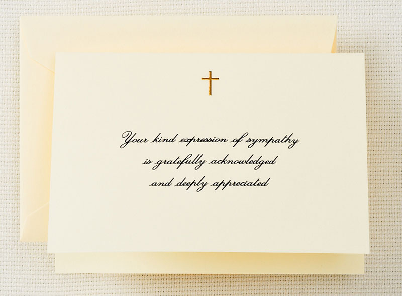 Boxed Stationery Sets by Crane - Hand Engraved Gold Cross Sympathy ...