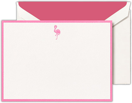 Boxed Correspondence Cards by Crane (Engraved Flamingo)