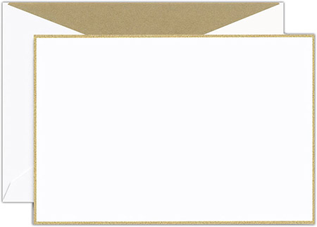 Boxed Correspondence Cards by Crane (Engraved Gold Bordered Pearl White)