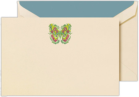 Boxed Correspondence Cards by Crane (Engraved Floral Butterfly)