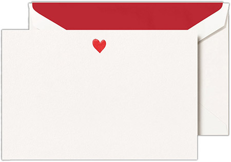 Boxed Correspondence Cards by Crane (Thermography Sweet Heart)