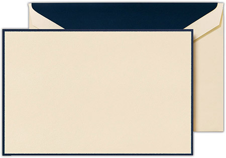 Boxed Correspondence Cards by Crane (Navy Bordered Ecru)