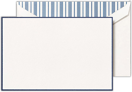 Boxed Correspondence Cards by Crane (Navy Bordered Pearl White)