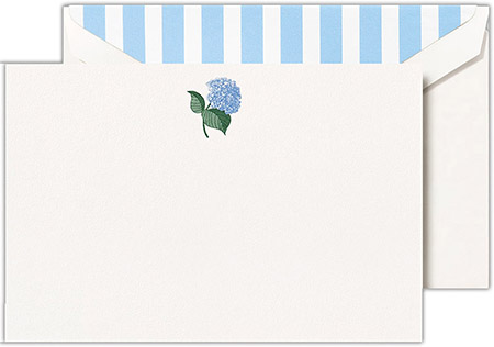 Boxed Correspondence Cards by Crane (Engraved Blue Hydrangea)