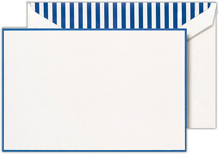 Boxed Correspondence Cards by Crane (Regent Blue Bordered Pearl White)