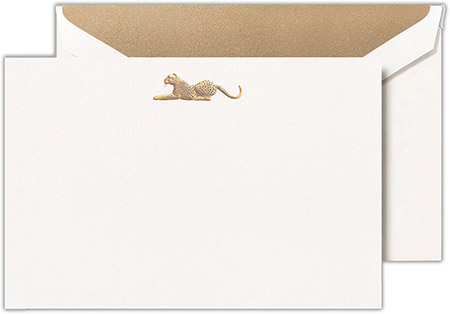 Boxed Correspondence Cards by Crane (Engraved Leopard)