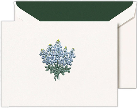 Boxed Folded Notes by Crane (Engraved Bluebonnets)