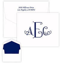 Cervelli Monogram Note Cards by Embossed Graphics