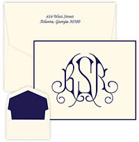 Victoria Monogram Oversized Note Cards by Embossed Graphics