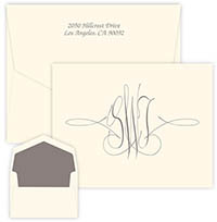 Virginia Monogram Oversized Note Cards by Embossed Graphics