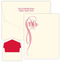 Fiona Monogram Oversized Note Cards by Embossed Graphics