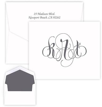 Firenze Monogram Note Cards by Embossed Graphics