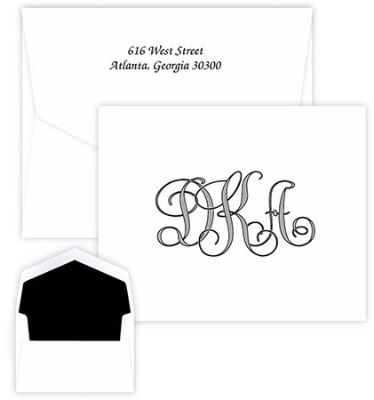 Antique Monogram Note Cards by Embossed Graphics