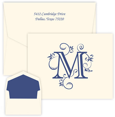 Flourishing Meadow Initial Note Cards by Embossed Graphics