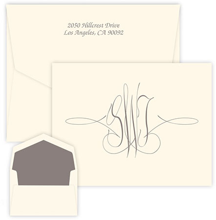 Virginia Monogram Oversized Note Cards by Embossed Graphics