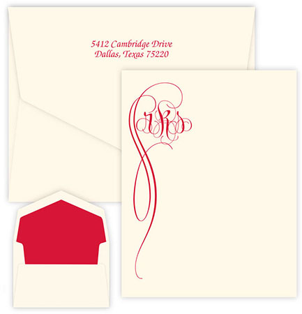 Fiona Monogram Oversized Note Cards by Embossed Graphics