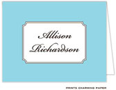 Note Cards/Stationery by Prints Charming - Aqua Elegance Note (Folded)