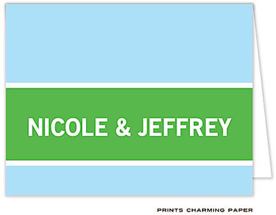 Note Cards/Stationery by Prints Charming - Sky Blue and Kelly Green Note (Folded)