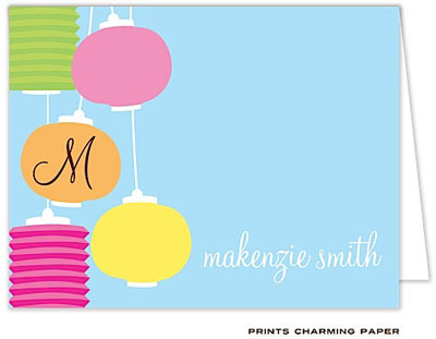 Note Cards/Stationery by Prints Charming - Festive Lanterns Note (Folded)