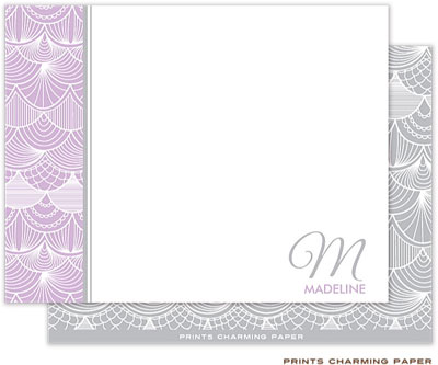 Note Cards/Stationery by Prints Charming - Purple Vintage Lace (Flat)