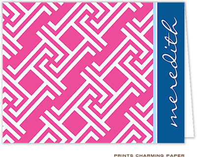 Note Cards/Stationery by Prints Charming - Pink Side Signature (Folded)