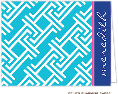 Note Cards/Stationery by Prints Charming - Turquoise Side Signature (Folded)