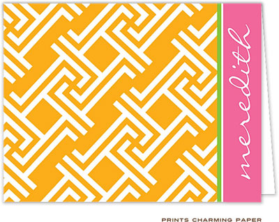 Note Cards/Stationery by Prints Charming - Orange Side Signature (Folded)