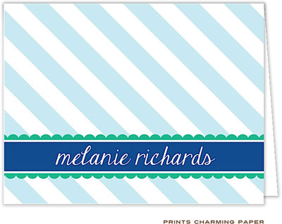 Note Cards/Stationery by Prints Charming - Sweet Blue Stripes (Folded)