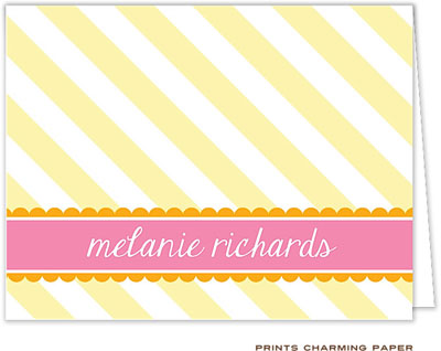 Note Cards/Stationery by Prints Charming - Sweet Sunshine Stripes (Folded)