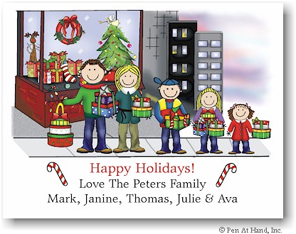 Pen At Hand Stick Figures - Full Color Holiday Cards - Xmas16