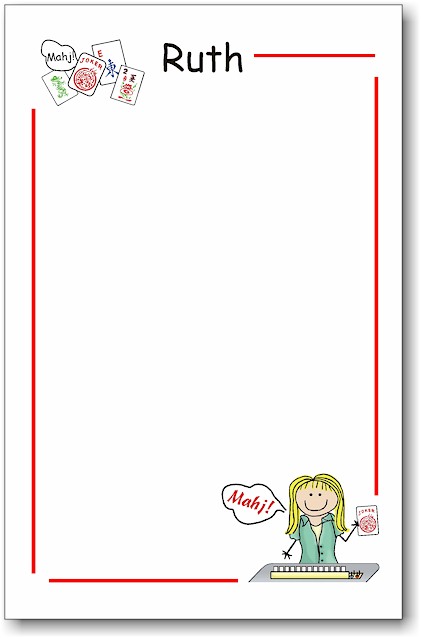 Pen At Hand Stick Figures - Large Full Color Notepads (Mahj)