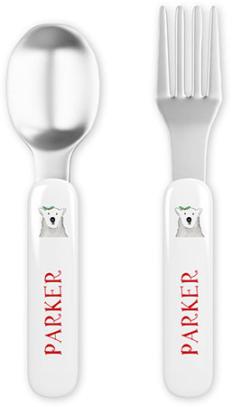 Fork and Spoon Utensil Sets by Kelly Hughes Designs (Polar Bear)