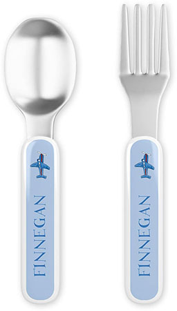 Fork and Spoon Utensil Sets by Kelly Hughes Designs (Airplane)