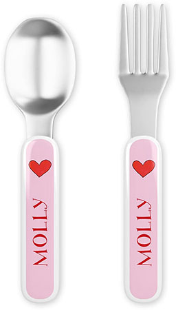 Fork and Spoon Utensil Sets by Kelly Hughes Designs (Happy Hearts)