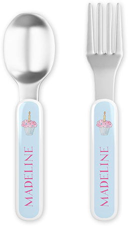 Fork and Spoon Utensil Sets by Kelly Hughes Designs (Birthday Cupcake)