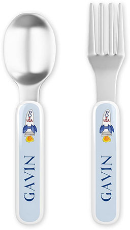 Fork and Spoon Utensil Sets by Kelly Hughes Designs (Blast Off)