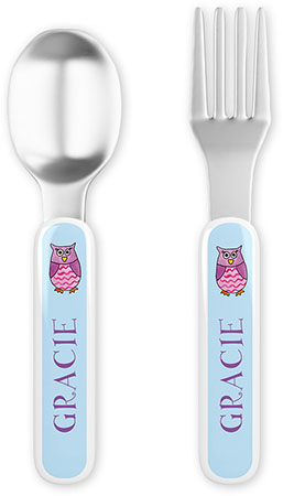 Fork and Spoon Utensil Sets by Kelly Hughes Designs (What A Hoot)