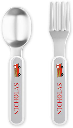 Fork and Spoon Utensil Sets by Kelly Hughes Designs (Fire Truck)