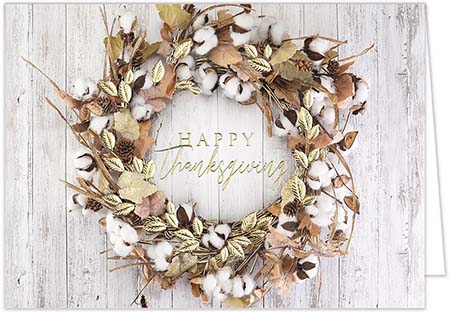 Thanksgiving Greeting Cards by Carlson Craft - Rustic Autumn Wreath