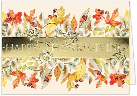 Thanksgiving Greeting Cards by Carlson Craft - Watercolor Thanks