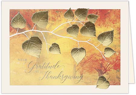 Thanksgiving Greeting Cards by Carlson Craft - Autumn Wonder with Foil