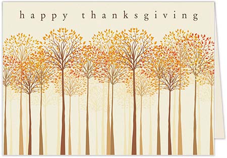 Thanksgiving Greeting Cards by Carlson Craft - Thankful Trees